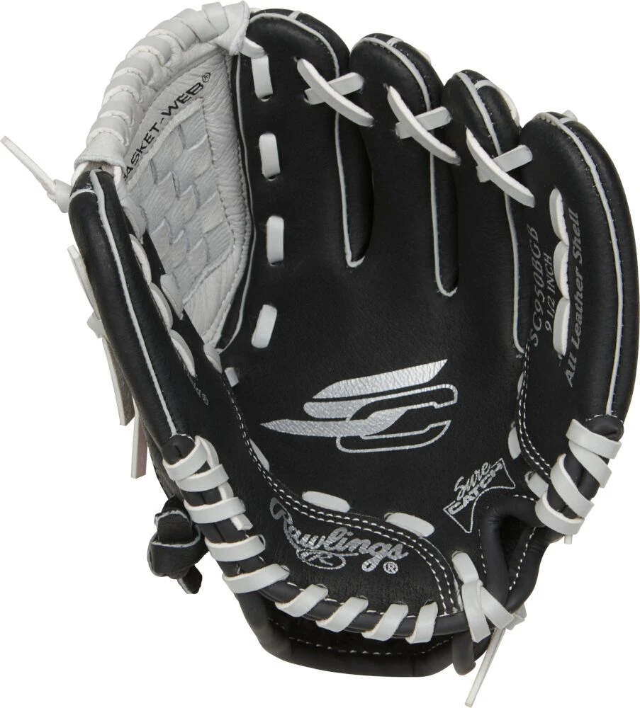 9.5 Inch Rawlings Sure Catch Youth Pro Taper Baseball Glove SC950BGB - Image 2